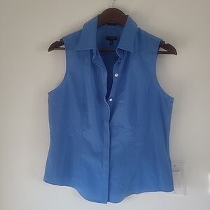 Talbots Light Blue Sleeveless Button-Down Shirt